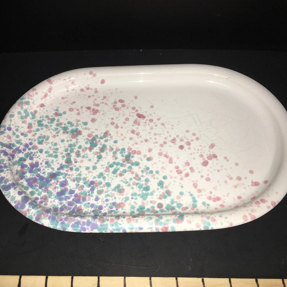 WAECHTERSBACH West Germany Confetti Colored Platter and 2 Bowls